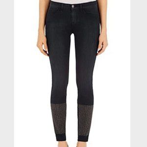 J Brand Mid-Rise Black Studded Skinny Jeans
